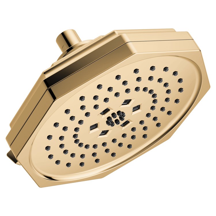 Showerhead Beauclere 4 Functions H2OKinetic Brilliance Polished Gold 8 Inch 1.75 Gallons per Minute Round Wall Mount - Image 1