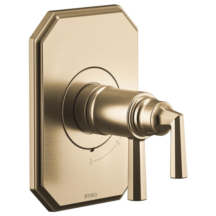 Thermostatic Valve Trim Beauclere TempAssure 2 Lever Brilliance Luxe Gold WaterSense ADA - Image 1
