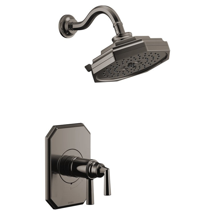 Thermostatic Valve Trim Beauclere TempAssure with Showerhead 2 Lever Brilliance Black Onyx WaterSense ADA - Image 1