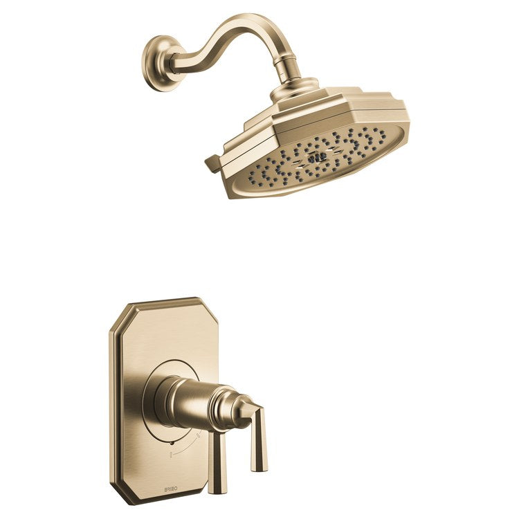 Thermostatic Valve Trim Beauclere TempAssure with Showerhead 2 Lever Brilliance Luxe Gold WaterSense ADA - Image 1