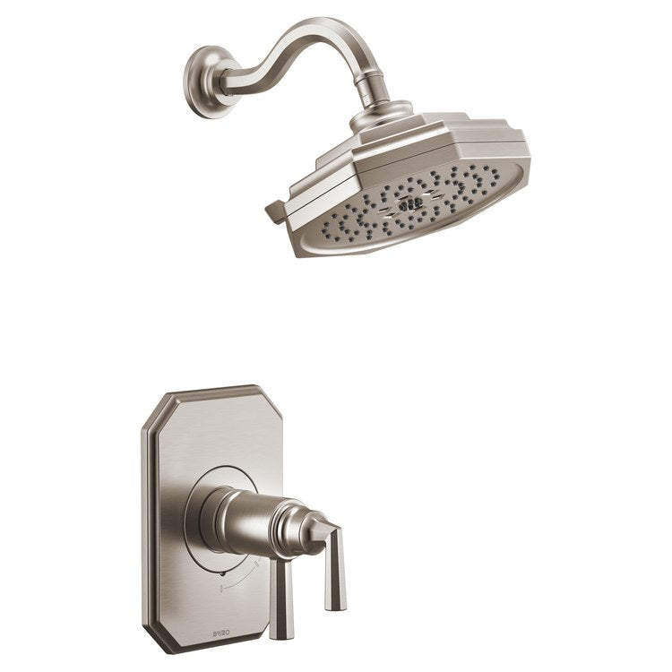 Thermostatic Valve Trim Beauclere TempAssure with Showerhead 2 Lever Brilliance Luxe Nickel WaterSense ADA
