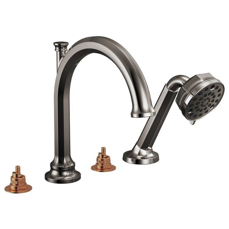 Roman Tub Trim Beauclere with Handshower Less Handle Brilliance Black Onyx WaterSense ADA 10 to 16 Inch Spread 4 Hole for Rough-In R64707 - Image 1