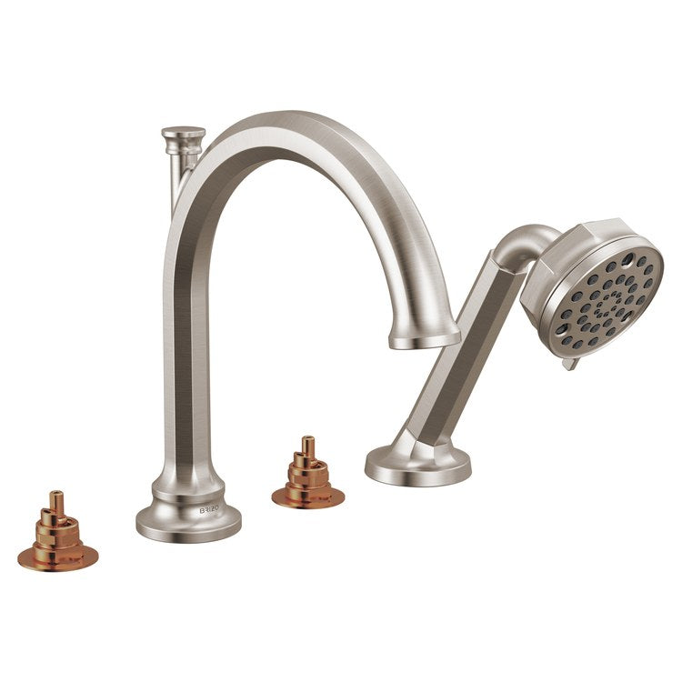 Roman Tub Trim Beauclere with Handshower Less Handle Brilliance Luxe Nickel WaterSense ADA 10 to 16 Inch Spread 4 Hole for Rough-In R64707 - Image 1