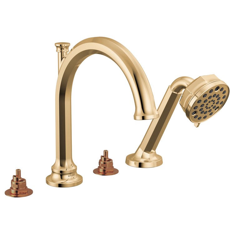 Roman Tub Trim Beauclere with Handshower Less Handle Brilliance Polished Gold WaterSense ADA 10 to 16 Inch Spread 4 Hole for Rough-In R64707 - Image 1