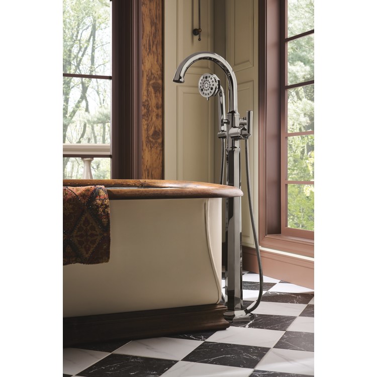 Tub Filler Trim Beauclere Freestanding Less Handle Brilliance Black Onyx WaterSense Round Single Function 15.5 Gallons per Minute - Image 2
