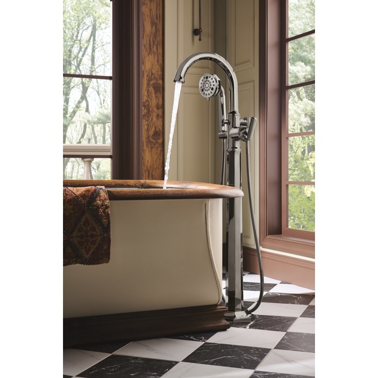 Tub Filler Trim Beauclere Freestanding Less Handle Brilliance Black Onyx WaterSense Round Single Function 15.5 Gallons per Minute - Image 3