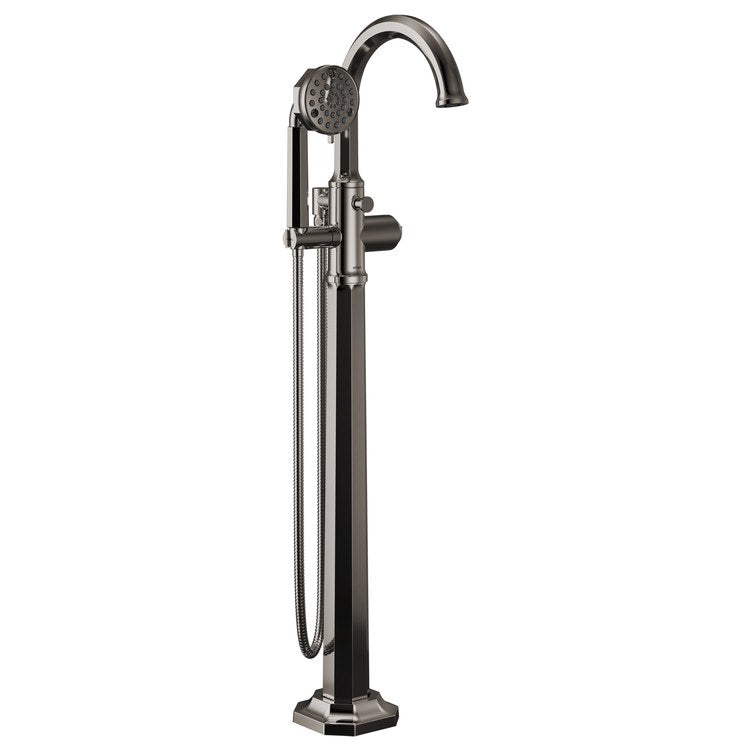 Tub Filler Trim Beauclere Freestanding Less Handle Brilliance Black Onyx WaterSense Round Single Function 15.5 Gallons per Minute - Image 1