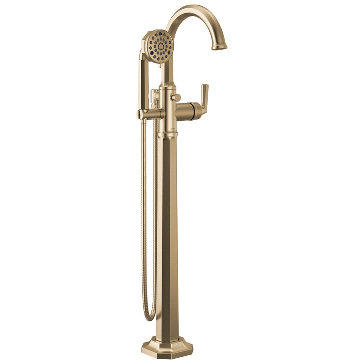 Tub Filler Trim Beauclere Freestanding Less Handle Brilliance Luxe Gold WaterSense Round Single Function 15.5 Gallons per Minute - Image 1