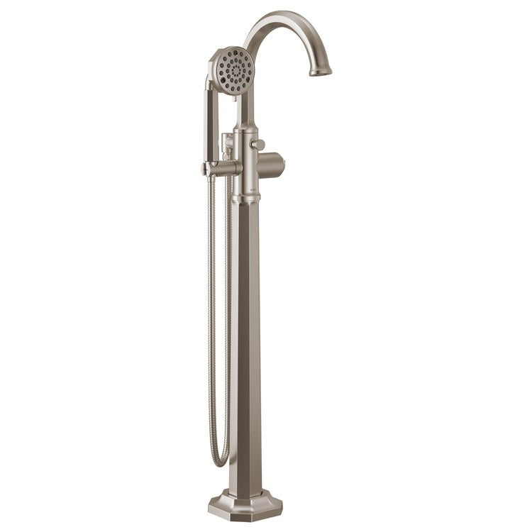 Tub Filler Trim Beauclere Freestanding Less Handle Brilliance Luxe Nickel WaterSense Round Single Function 15.5 Gallons per Minute - Image 1