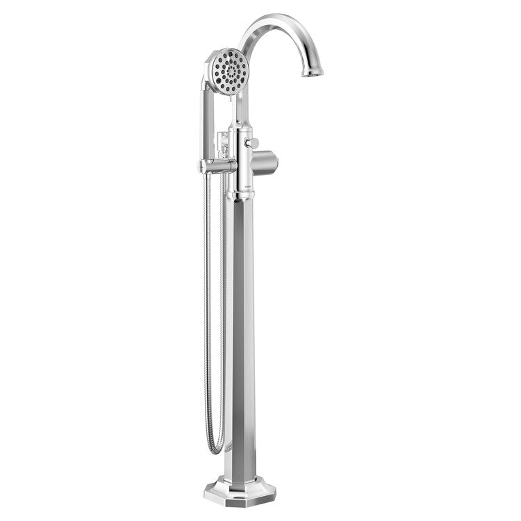 Tub Filler Trim Beauclere Freestanding Less Handle Polished Chrome WaterSense Round Single Function 15.5 Gallons per Minute - Image 1