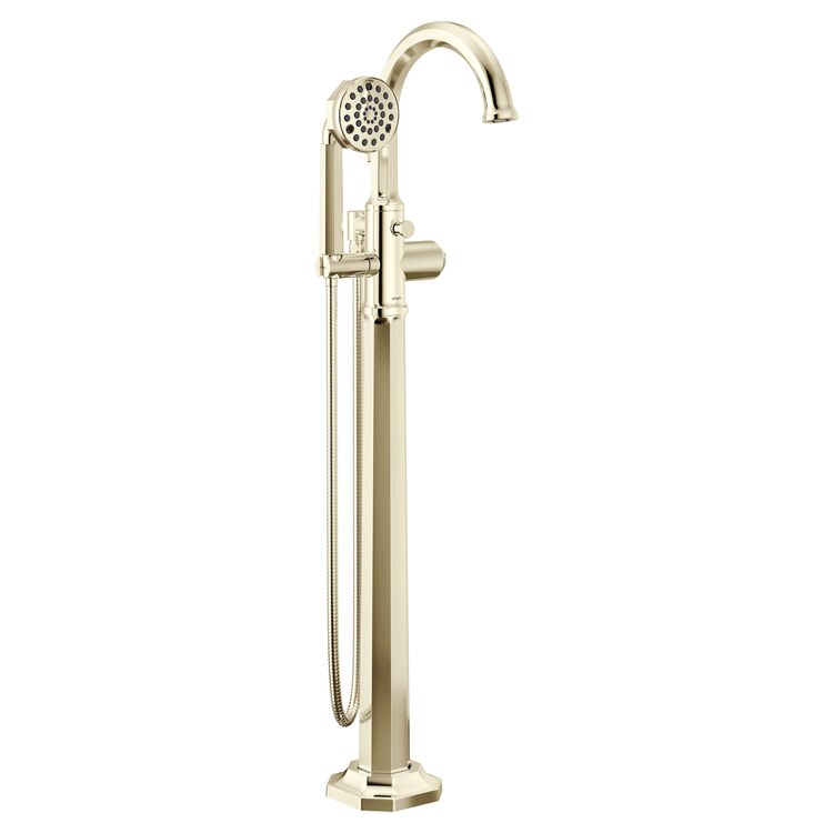 Tub Filler Trim Beauclere Freestanding Less Handle Brilliance Polished Nickel WaterSense Round Single Function 15.5 Gallons per Minute - Image 1