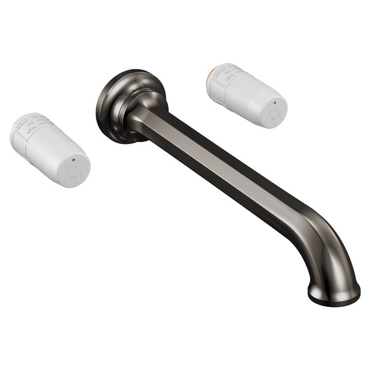 Tub Filler Trim Beauclere Two Handle Wall Mount Less Handles Brilliance Black Onyx ADA 8 Inch Spread 9.3 Gallons per Minute - Image 1