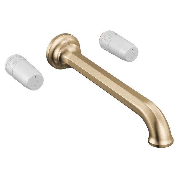 Tub Filler Trim Beauclere Two Handle Wall Mount Less Handles Brilliance Luxe Gold ADA 8 Inch Spread 9.3 Gallons per Minute - Image 1