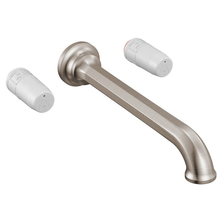 Tub Filler Trim Beauclere Two Handle Wall Mount Less Handles Brilliance Luxe Nickel ADA 8 Inch Spread 9.3 Gallons per Minute - Image 1