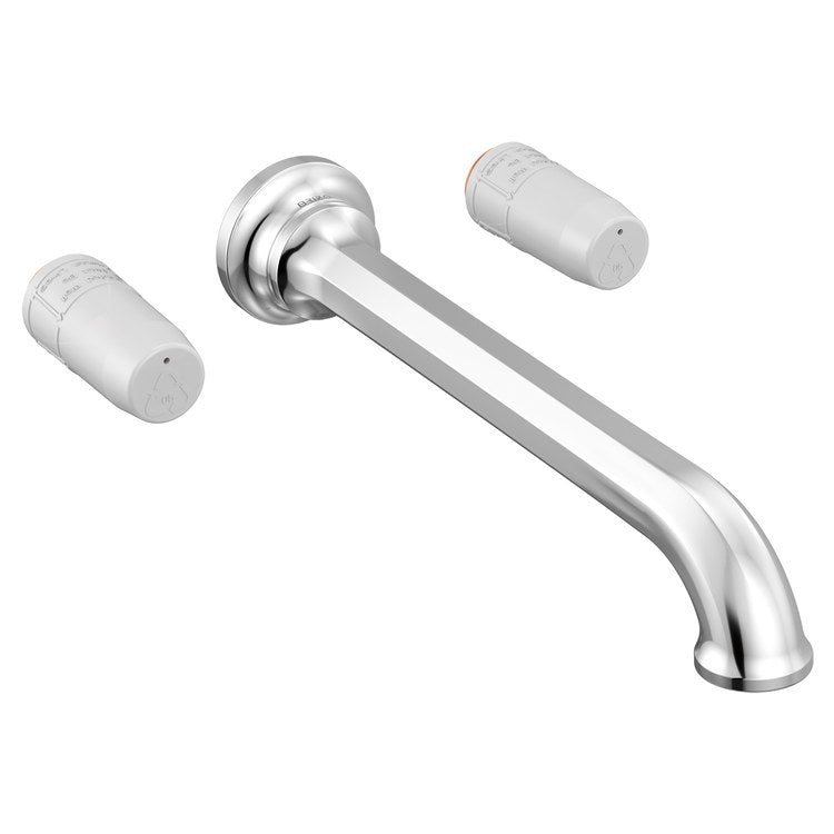 Tub Filler Trim Beauclere Two Handle Wall Mount Less Handles Polished Chrome ADA 8 Inch Spread 9.3 Gallons per Minute - Image 1