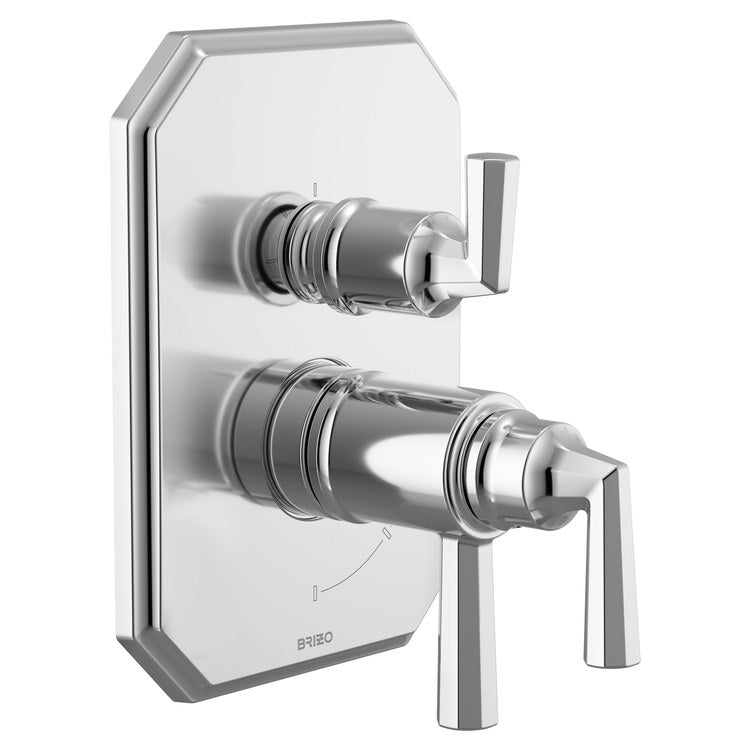 Thermostatic Valve Trim Beauclere TempAssure with Integrated 3 Function Diverter 3 Lever Polished Chrome ADA - Image 1