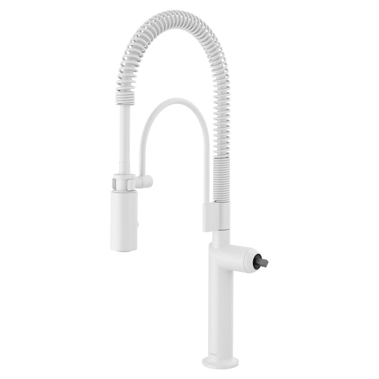 Kitchen Faucet Jason Wu Semi Professional Less Handle ADA Matte White Gooseneck 360 DEG Swivel 1 Hole 1.8 Gallons per Minute - Image 2