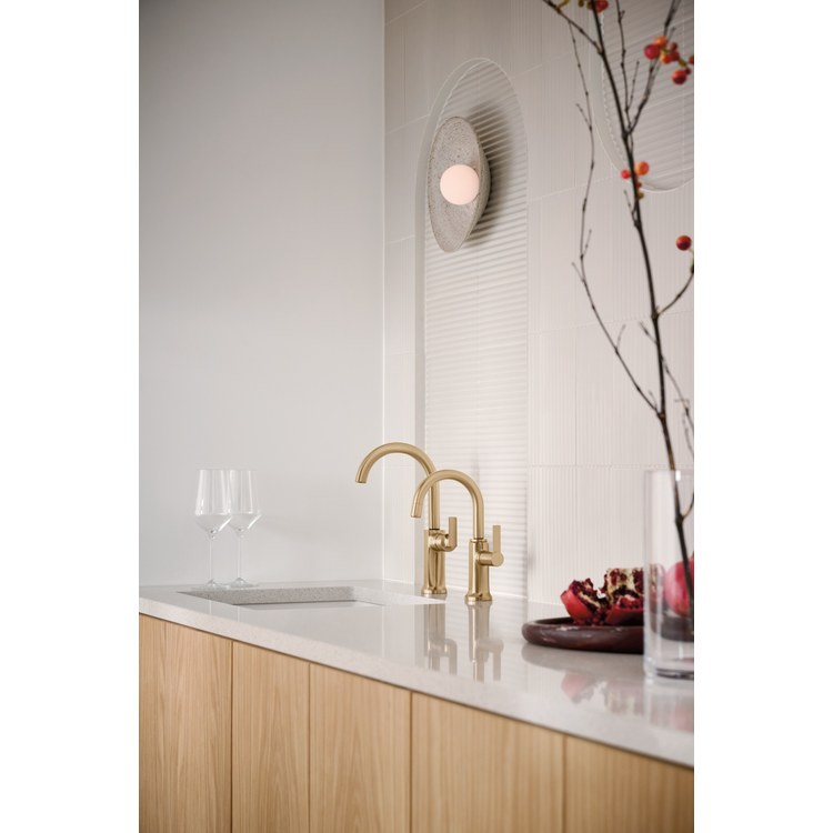 Hot Water Dispenser Kintsu Instant Faucet 1 Lever ADA Arc 360 DEG Swivel Lumicoat Luxe Gold - Image 3