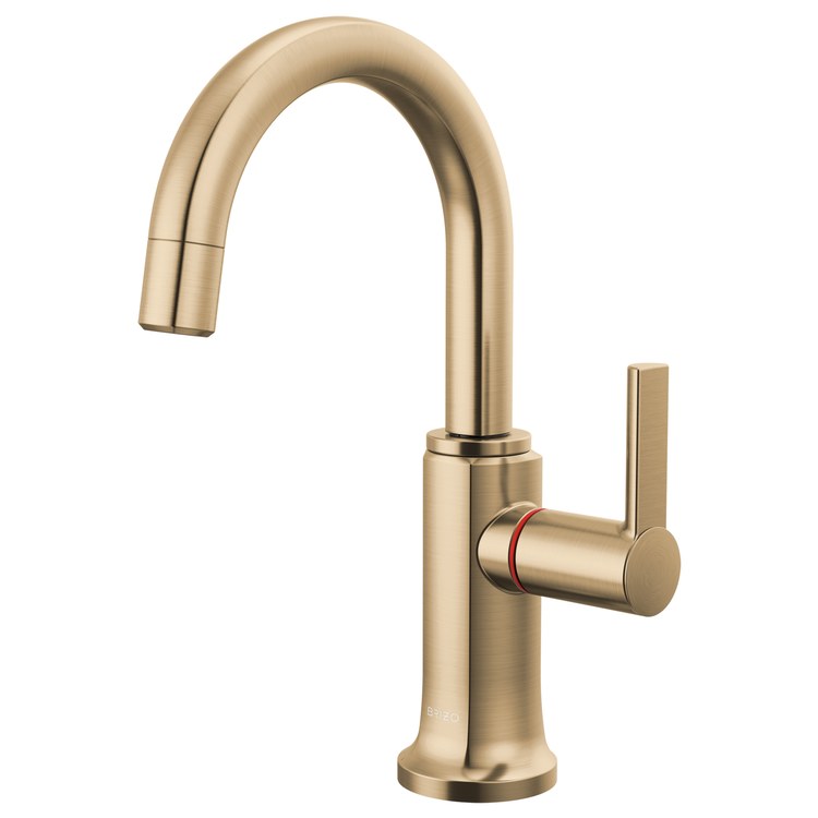 Hot Water Dispenser Kintsu Instant Faucet 1 Lever ADA Arc 360 DEG Swivel Lumicoat Luxe Gold - Image 1