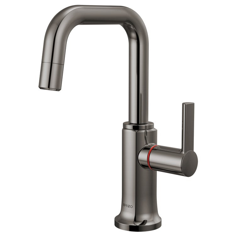 Hot Water Dispenser Kintsu Instant Faucet 1 Lever ADA Square 360 DEG Swivel Lumicoat Black Onyx - Image 1