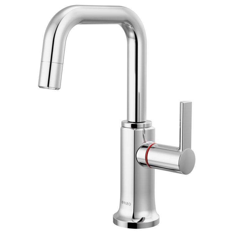 Hot Water Dispenser Kintsu Instant Faucet 1 Lever ADA Square 360 DEG Swivel Lumicoat Polished Chrome - Image 1