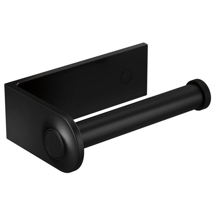 Toilet Paper Holder Kintsu Open Post Matte Black Metal 6-1/4 Inch 4 Inch Wall Mount - Image 1