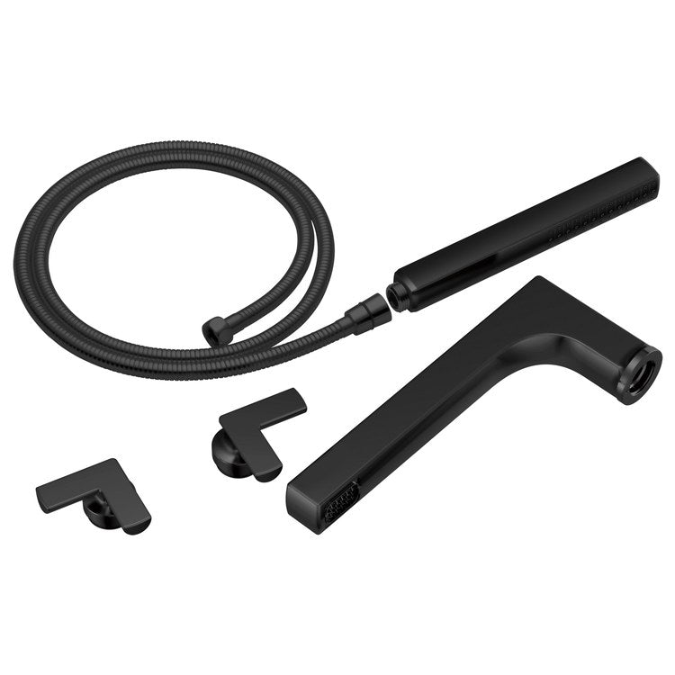 Tub Filler Kintsu Kit 8 Inch Spread 2 Cross WaterSense ADA Matte Black Deck/Floor/Wall Mount 10 Gallons per Minute - Image 1