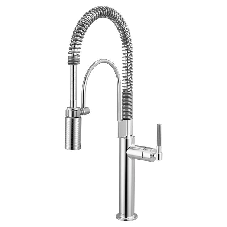 Kitchen Faucet Litze Semi Professional 1 Knurled Handle ADA Polished Chrome Gooseneck 360 DEG Swivel 1 Hole 1.8 Gallons per Minute - Image 1