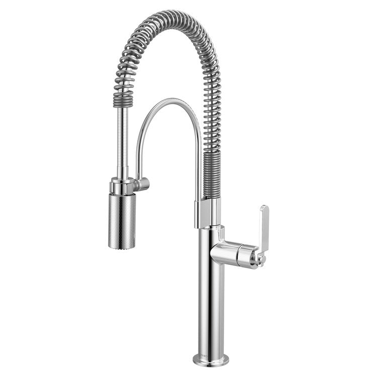 Kitchen Faucet Litze Semi Professional 1 Industrial Handle ADA Polished Chrome Gooseneck 360 DEG Swivel 1 Hole 1.8 Gallons per Minute - Image 1