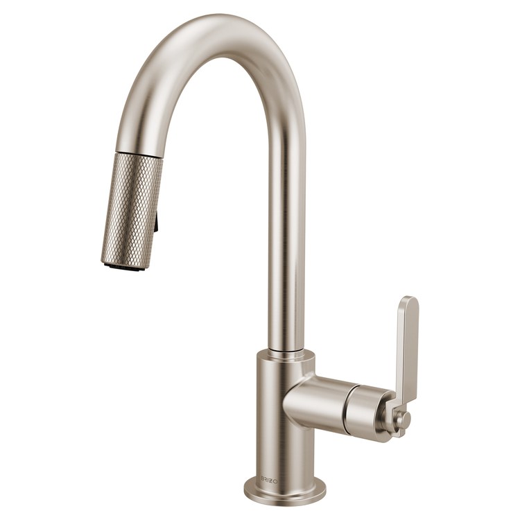 Prep Faucet Litze 1 Industrial Handle ADA Brilliance Stainless Pull Down Dual Function Arc 360 DEG Swivel 1.8 Gallons per Minute - Image 1