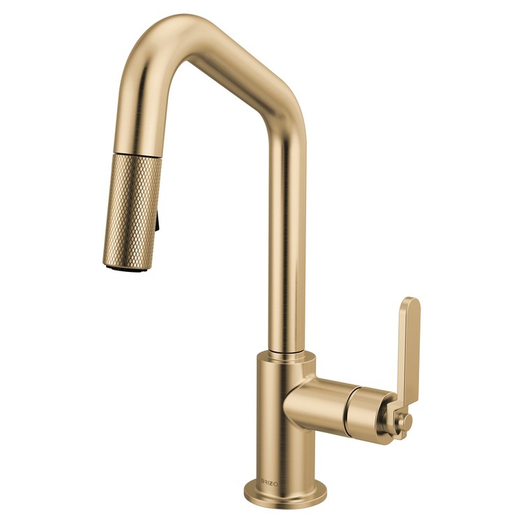Prep Faucet Litze 1 Industrial Handle ADA Brilliance Luxe Gold Pull Down Dual Function Angle 360 DEG Swivel 1.8 Gallons per Minute - Image 1
