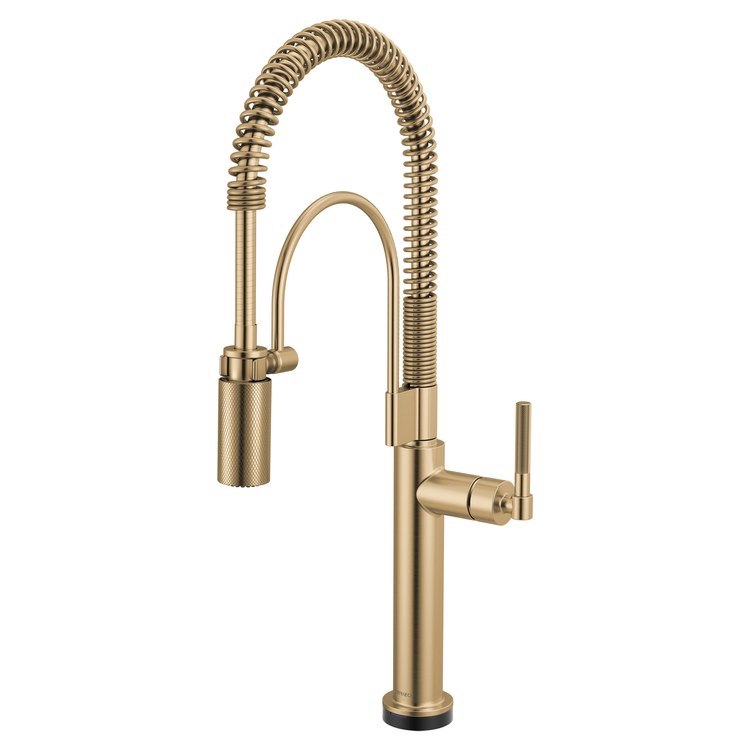 Kitchen Faucet Litze Smarttouch Semi Professional 1 Knurled Handle ADA Brilliance Luxe Gold Gooseneck 360 DEG Swivel 1 Hole SmartTouch Technology with TempID 1.8 Gallons per Minute - Image 1