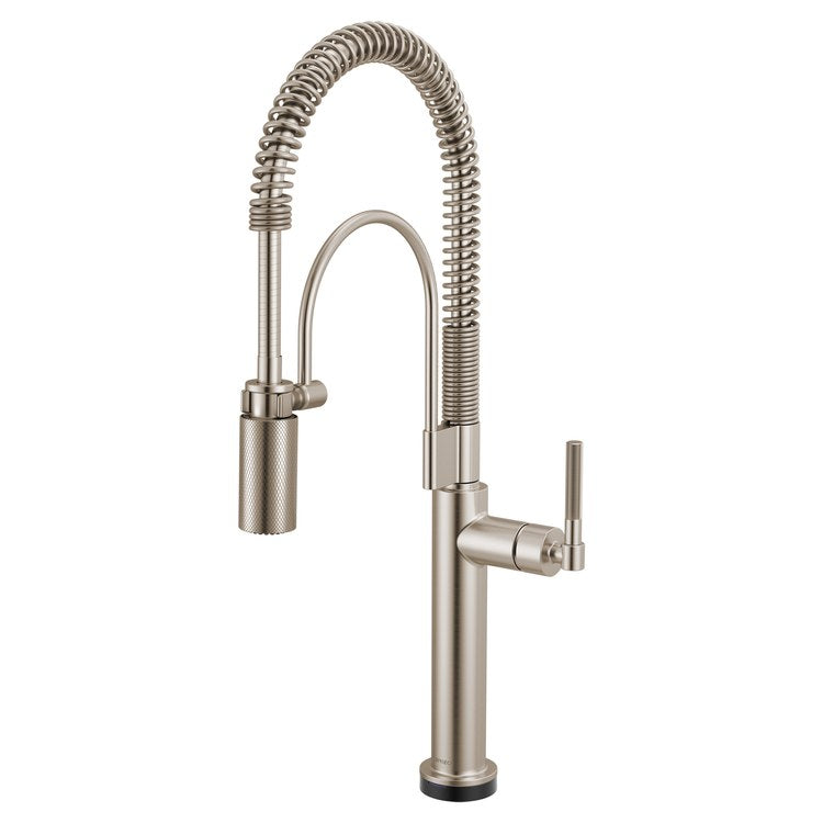 Kitchen Faucet Litze Smarttouch Semi Professional 1 Knurled Handle ADA Brilliance Stainless Gooseneck 360 DEG Swivel 1 Hole SmartTouch Technology with TempID 1.8 Gallons per Minute - Image 1