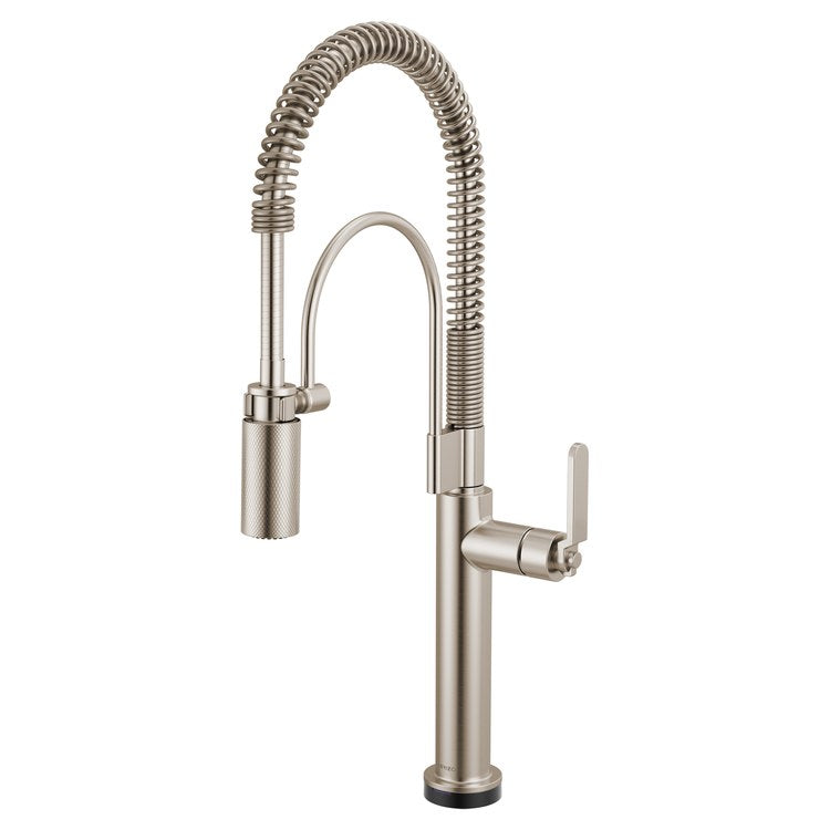 Kitchen Faucet Litze Smarttouch Semi Professional 1 Industrial Handle ADA Brilliance Stainless Gooseneck 360 DEG Swivel 1 Hole TempID 1.8 Gallons per Minute - Image 1