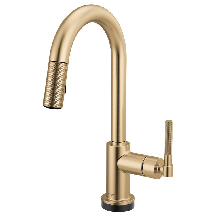 Prep Faucet Litze Smarttouch 1 Knurled Handle ADA Brilliance Luxe Gold Pull Down Dual Function Arc 360 DEG Swivel 1.8 Gallons per Minute - Image 1