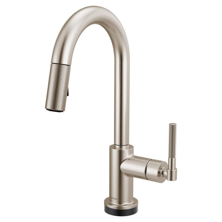 Prep Faucet Litze Smarttouch 1 Knurled Handle ADA Brilliance Stainless Pull Down Dual Function Arc 360 DEG Swivel 1.8 Gallons per Minute - Image 1