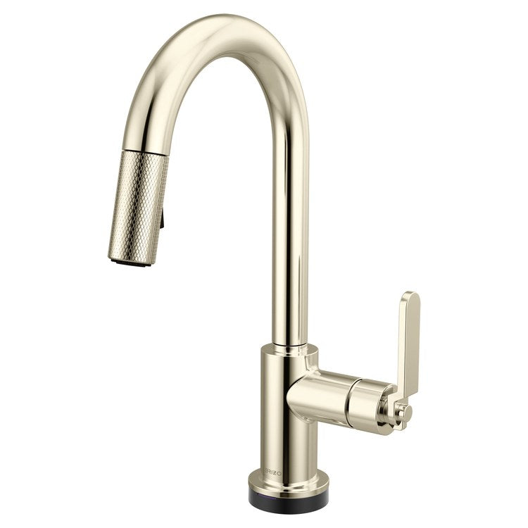 Prep Faucet Litze Smarttouch 1 Industrial Handle ADA Brilliance Polished Nickel Pull Down Dual Function Arc 360 DEG Swivel 1.8 Gallons per Minute - Image 1