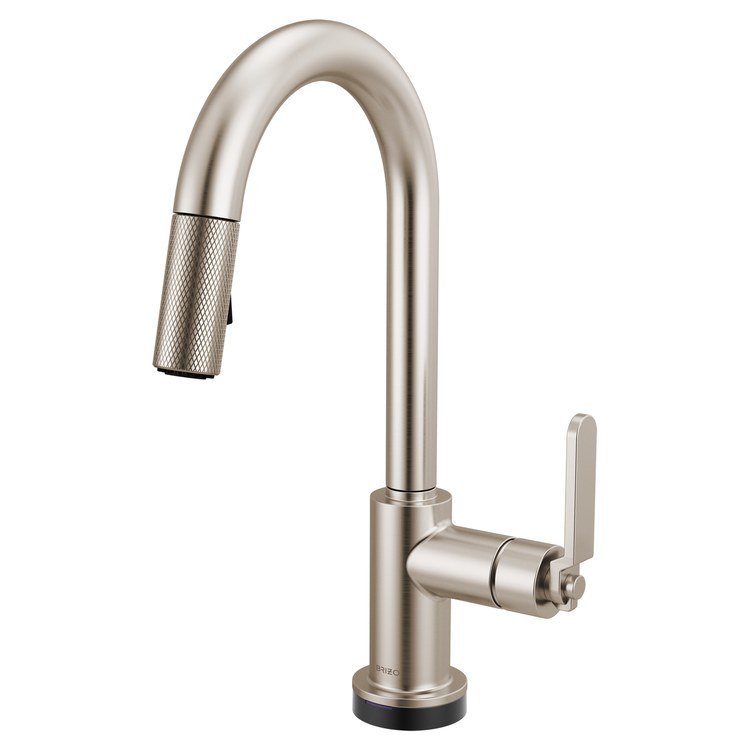 Prep Faucet Litze Smarttouch 1 Industrial Handle ADA Brilliance Stainless Pull Down Dual Function Arc 360 DEG Swivel 1.8 Gallons per Minute - Image 1