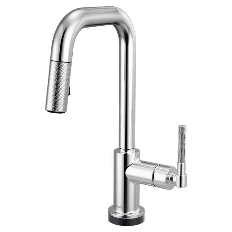 Prep Faucet Litze Smarttouch 1 Knurled Handle ADA Polished Chrome Pull Down Dual Function Square 360 DEG Swivel 1.8 Gallons per Minute - Image 1