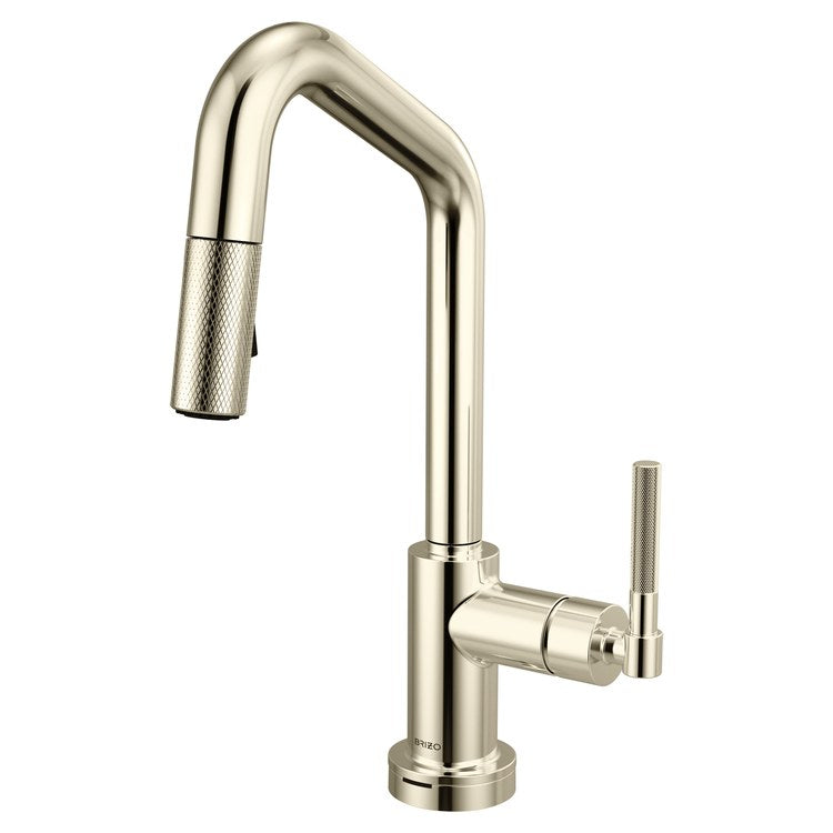 Prep Faucet Litze Smarttouch 1 Knurled Handle ADA Brilliance Polished Nickel Pull Down Dual Function Angle 360 DEG Swivel 1.8 Gallons per Minute - Image 1