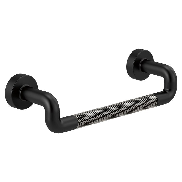 Drawer Pull Litze with Knurling Matte Black/Brilliance Luxe Steel Metal 5-1/8 Inch