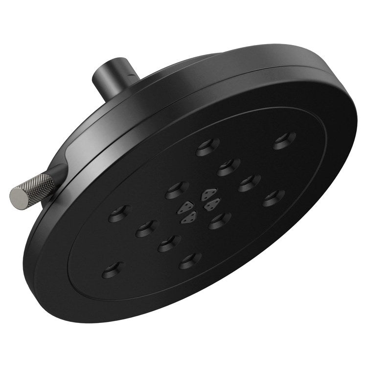 Showerhead Litze 4 Functions Round with H2Okinetic Technology Matte Black/Brilliance Luxe Steel 8 Inch 1.75 Gallons per Minute - Image 1