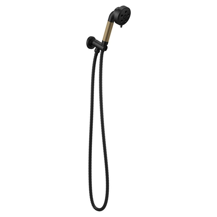 Handshower Set Litze with H2OKinetic Technology Matte Black/Brilliance Luxe Gold 3 Spray WaterSense ADA 1.75 Gallons per Minute - Image 1