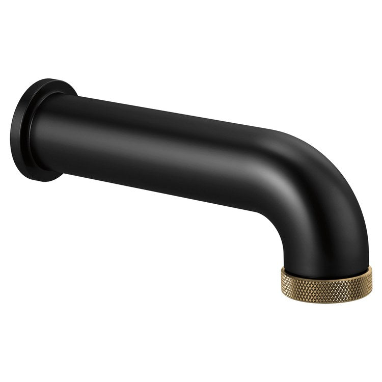 Tub Spout Litze Pull Down Diverter Matte Black/Luxe Gold 7-1/2 Inch Brass 1/2 Inch NPT - Image 1