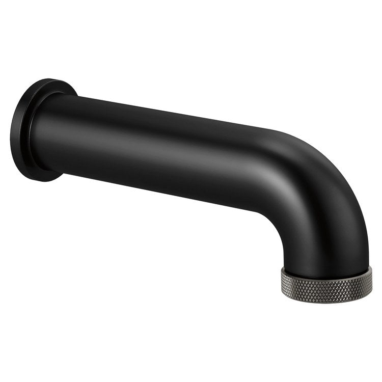 Tub Spout Litze Pull Down Diverter Matte Black/Luxe Steel 7-1/2 Inch Brass 1/2 Inch NPT - Image 1