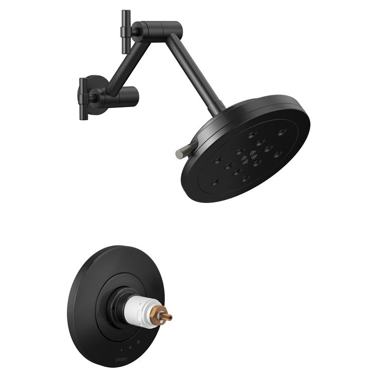 Shower Trim Litze TempAssure Thermostatic Less Handle Matte Black/Brilliance Luxe Steel WaterSense ADA 9.4 Gallons per Minute 4 Function Round - Image 1