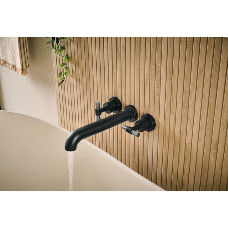 Tub Filler Trim Litze Less Handle Matte Black ADA 8 to 16 Inch Spread Wall 9.3 Gallons per Minute - Image 3