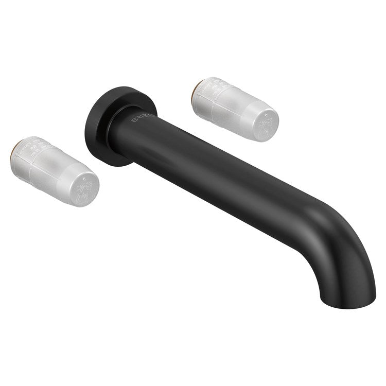 Tub Filler Trim Litze Less Handle Matte Black ADA 8 to 16 Inch Spread Wall 9.3 Gallons per Minute - Image 1