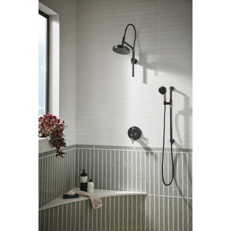 Thermostatic Trim Litze TempAssure with 6 Function Diverter Less Handle Matte Black 6-1/2 Inch ADA - Image 2