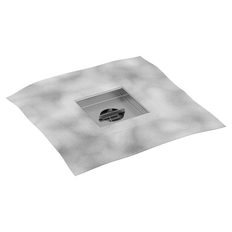 Square Drain Rough 4 Inch Stainless Steel 12-5/8 Inch - Image 1